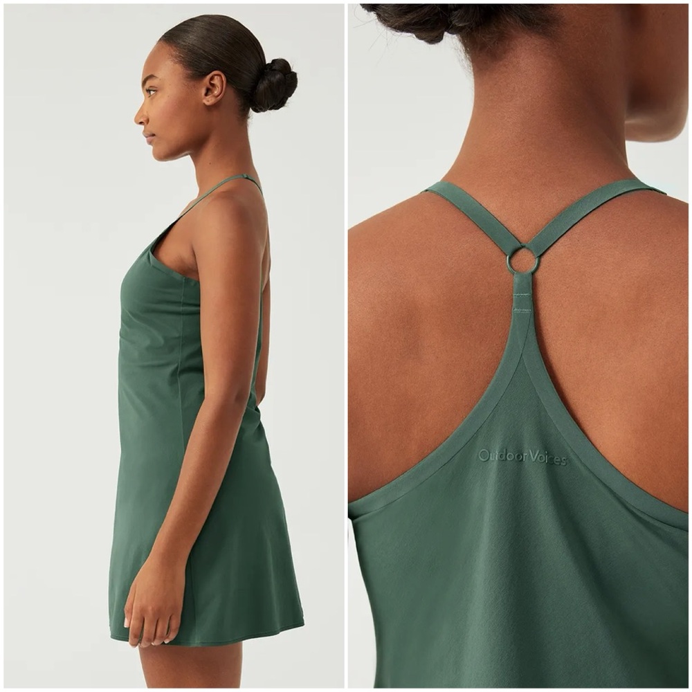 Outdoor Voices Evergreen The Exercise Mini Tennis Dress Built in Shorts Large